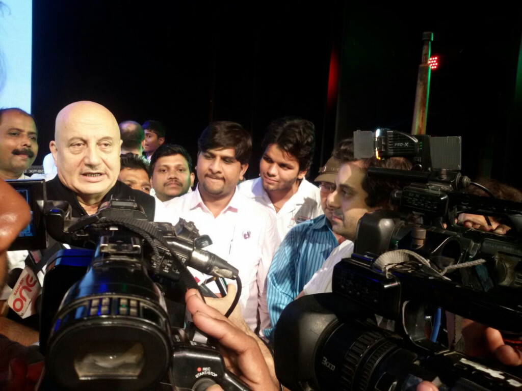 Anupam Kher addressing media February 2016 1740424771 Anupam Kher Affirms Commitment to Art Over Politics: 'Being a Great Citizen is Enough'