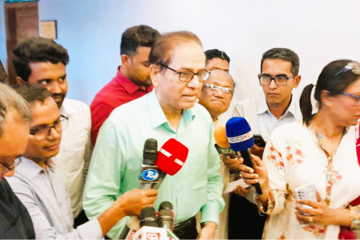 Dr. M Aminul Islam speaks to the media after resigning as special assistant to Chief Adviser Prof. Muhammad Yunus.