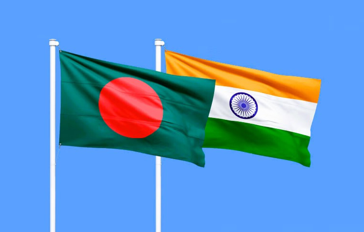Flags of Bangladesh and India.