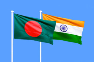 Flags of Bangladesh and India.