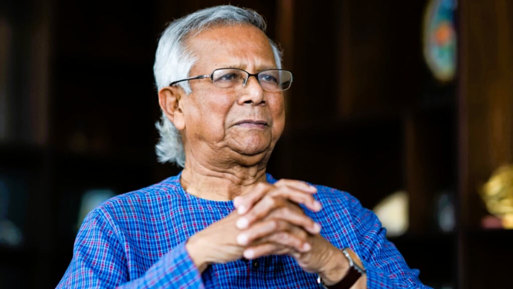 Bangladesh Interim Government Chief Adviser Muhammad Yunus during an interview.