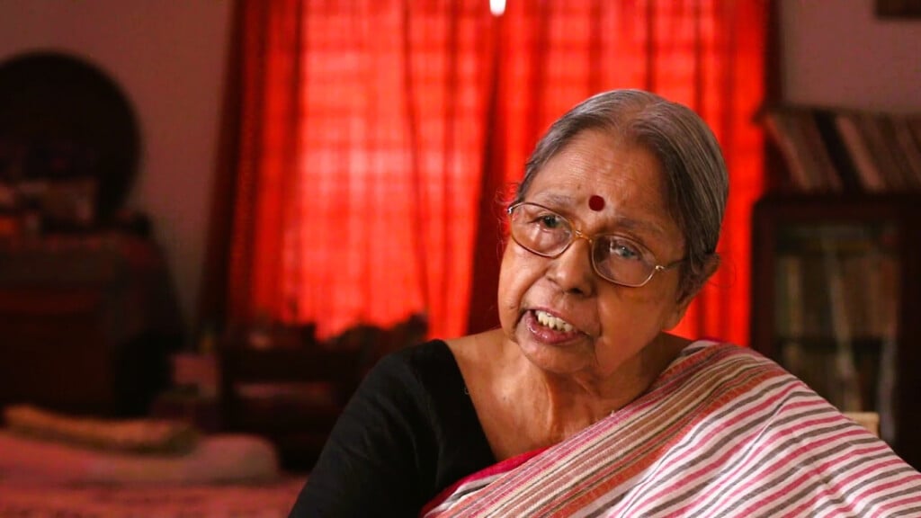 Sanjida Khatun, renowned Bangladeshi cultural icon and president of Chhayanaut, speaking during an interview