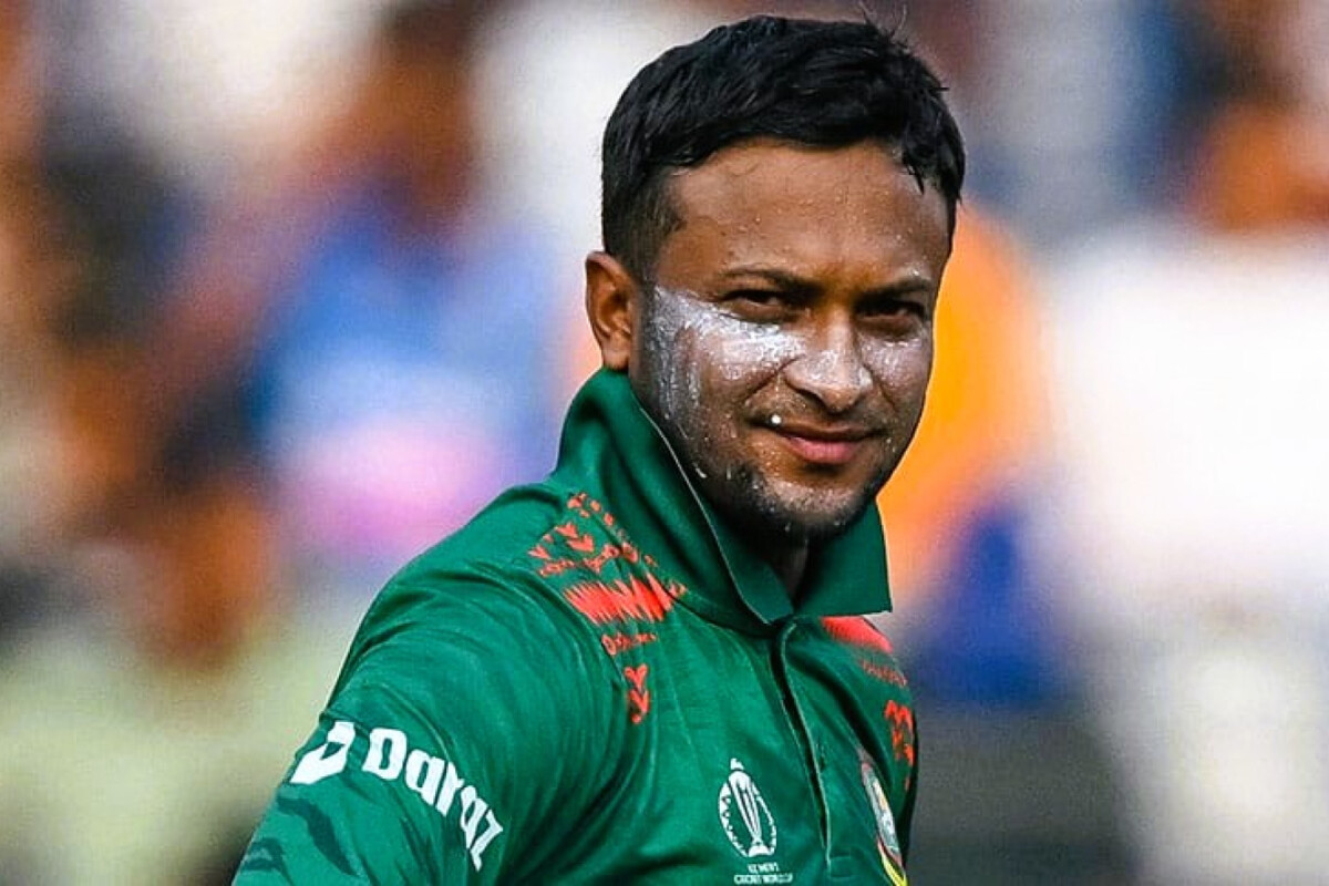 Shakib Al Hasan in Bangladesh cricket jersey during a match