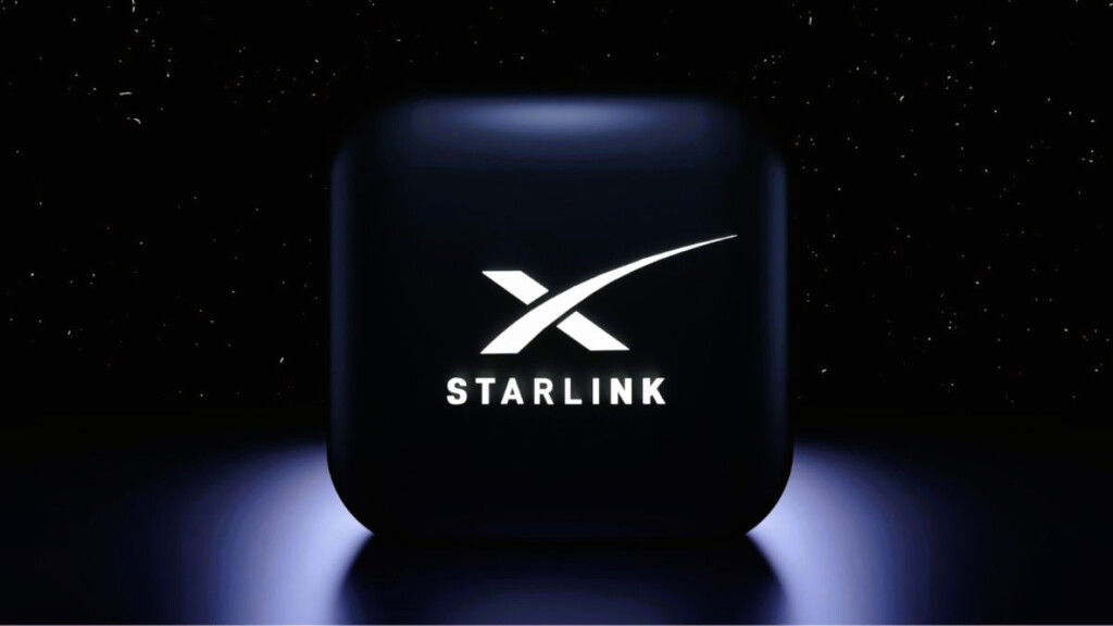 SpaceX Discusses Starlink Internet Services for Bangladesh’s Airports 2 Starlink logo glowing against a dark, starry background, representing SpaceX's satellite internet service.