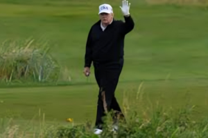 Trump Plays Golf in Scotland as Demonstrations Erupt Across the Country