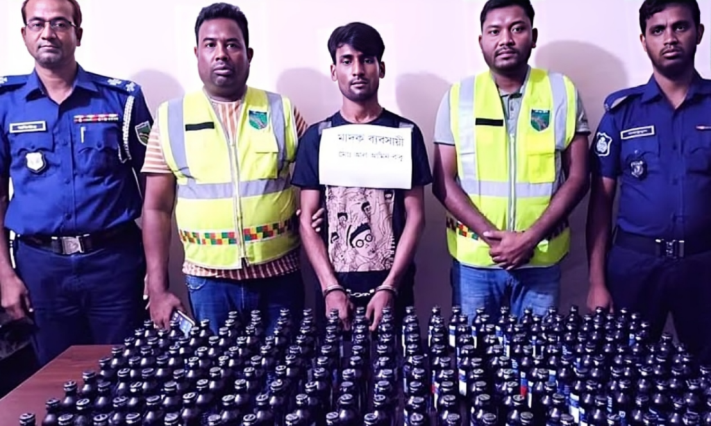 Highway Police Arrest Man with Large Quantity of Phensedyl in Lalmonirhat 1754815794 Highway Police Arrest Man with Large Quantity of Phensedyl in Lalmonirhat