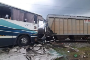 Russian Freight Train Collides with Tourist Bus, Leaving One Dead and Eleven Injured