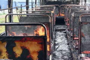 School Bus Set on Fire by Miscreants in Manikganj at Night