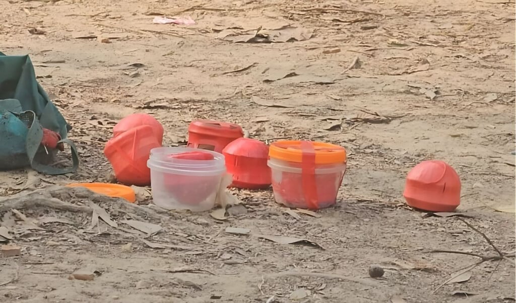a cocktail has been found in a pond in sripur A cocktail has been found in a pond in Sripur.
