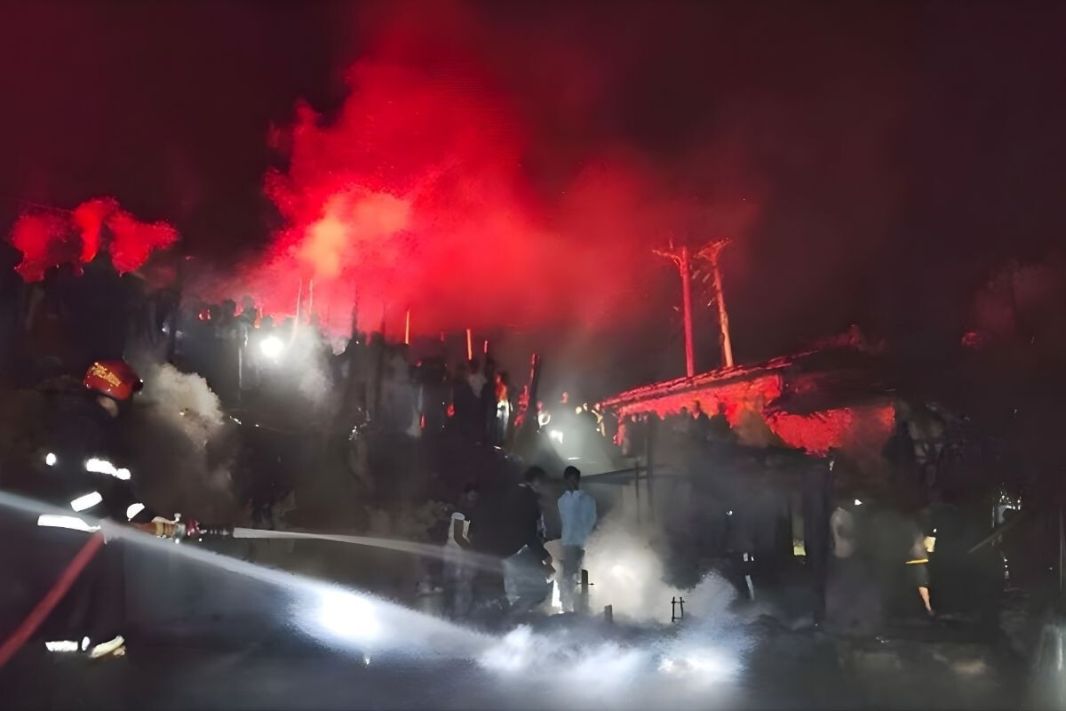 A horrific fire at a Rohingya camp at midnight