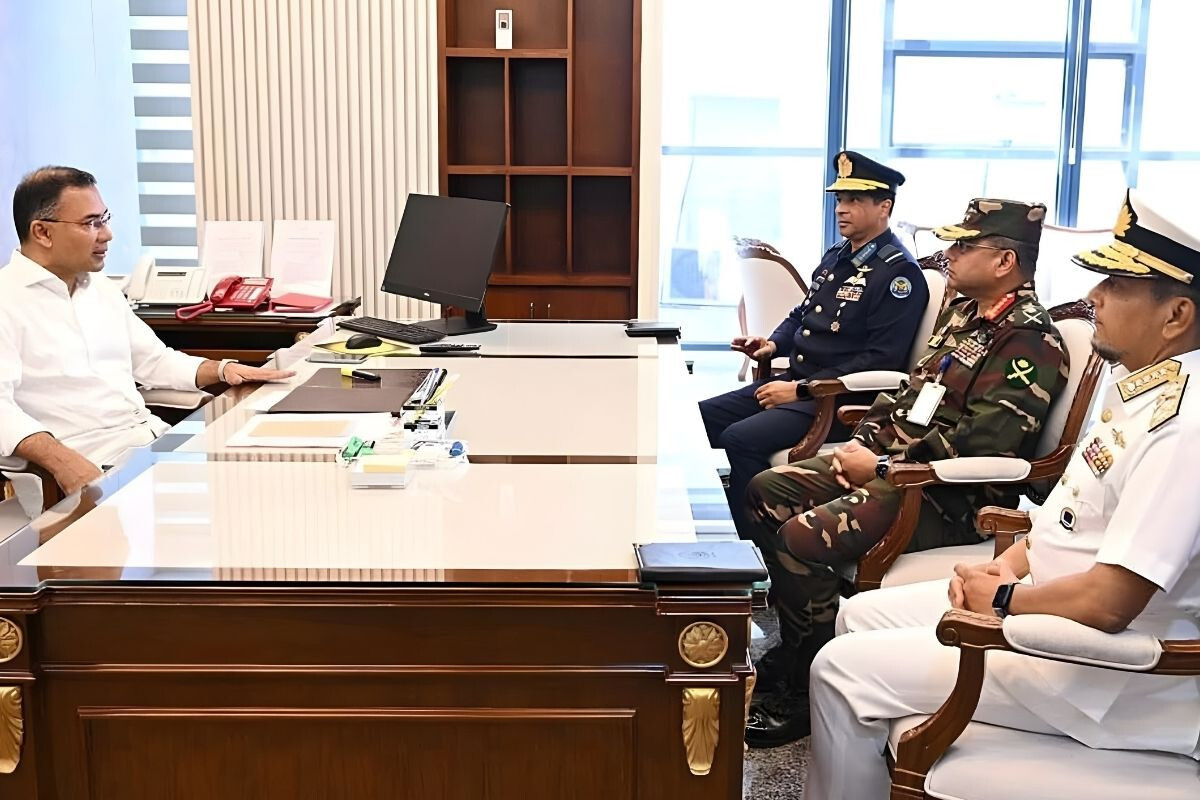 A meeting was held between the Prime Minister and the three service chiefs.