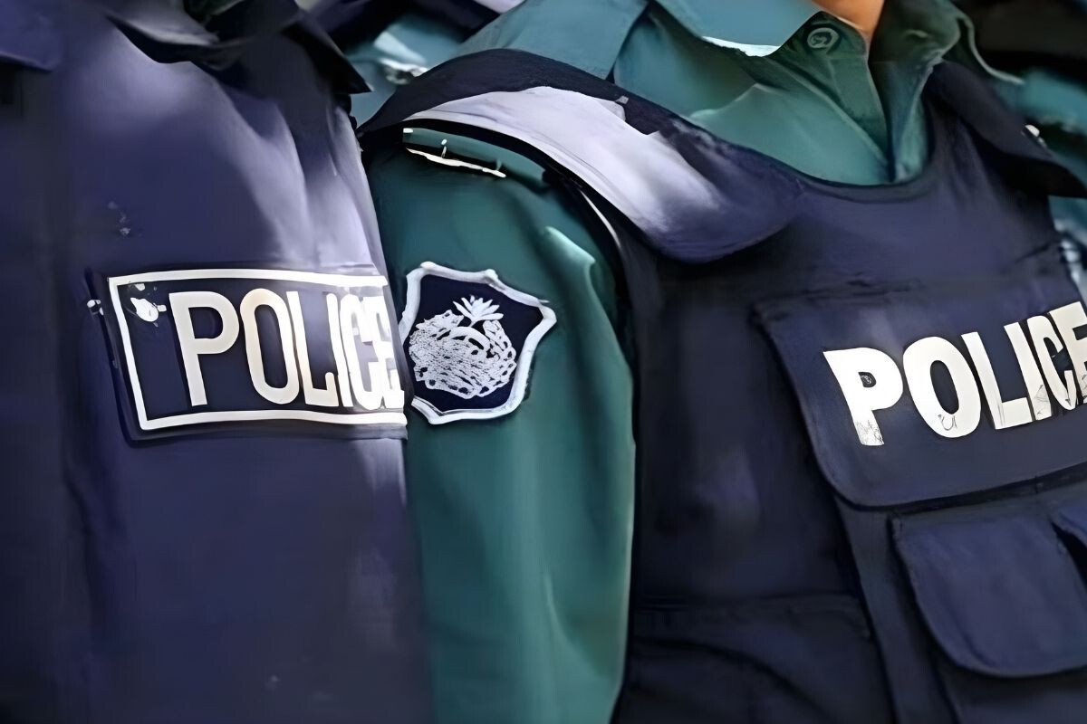 A police officer stabbed during a search in the capital.