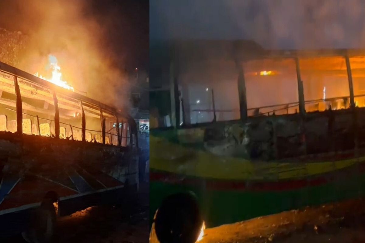 Another Bus Torched in Savar Within Five Hours