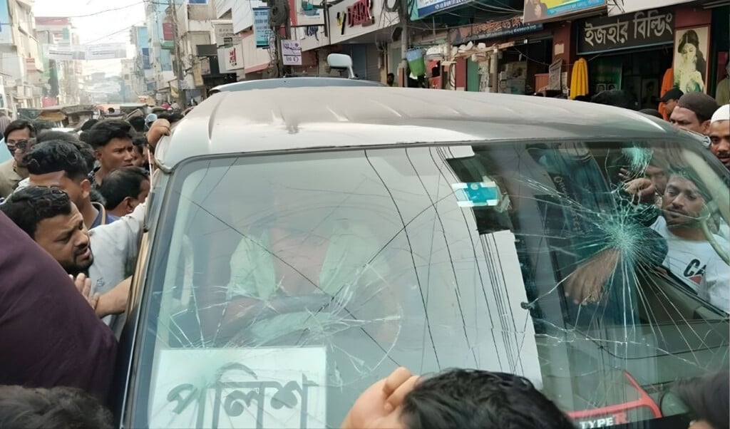 armed suspect attacks police in saidpur vehicle vandalised Armed Suspect Attacks Police in Saidpur, Vehicle Vandalised