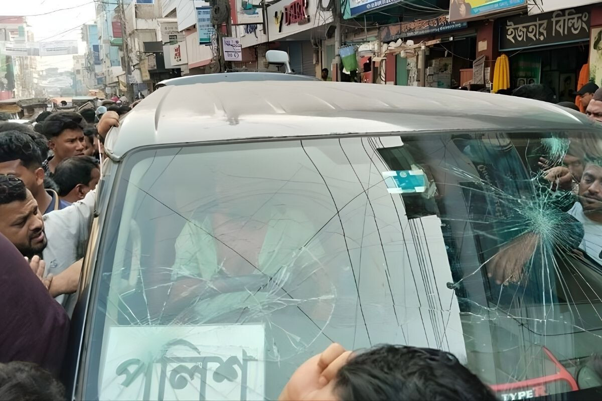 Armed Suspect Attacks Police in Saidpur, Vehicle Vandalised