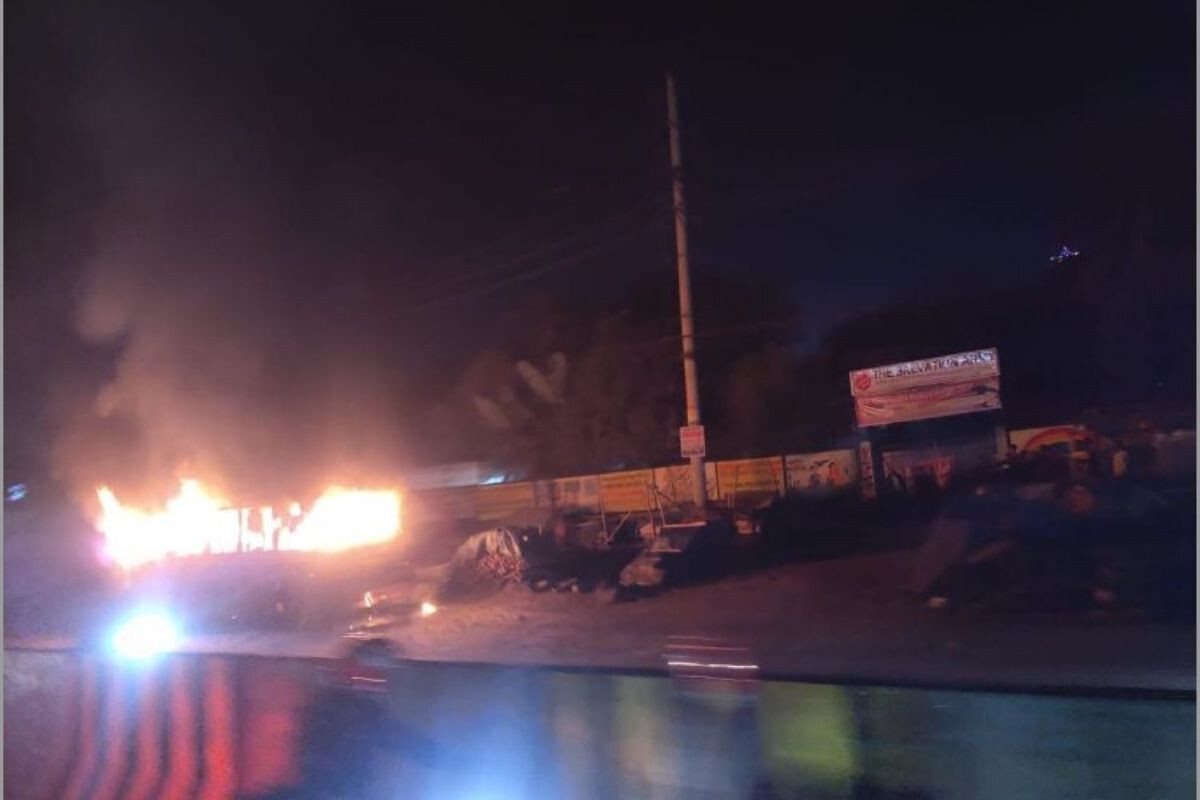 Arson Alert: Parked Passenger Bus Destroyed!