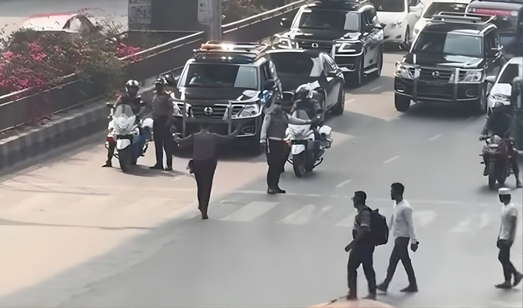 at karwan bazar halted by the presidential motorcades signal "At Karwan Bazar, halted by the presidential motorcade's signal"