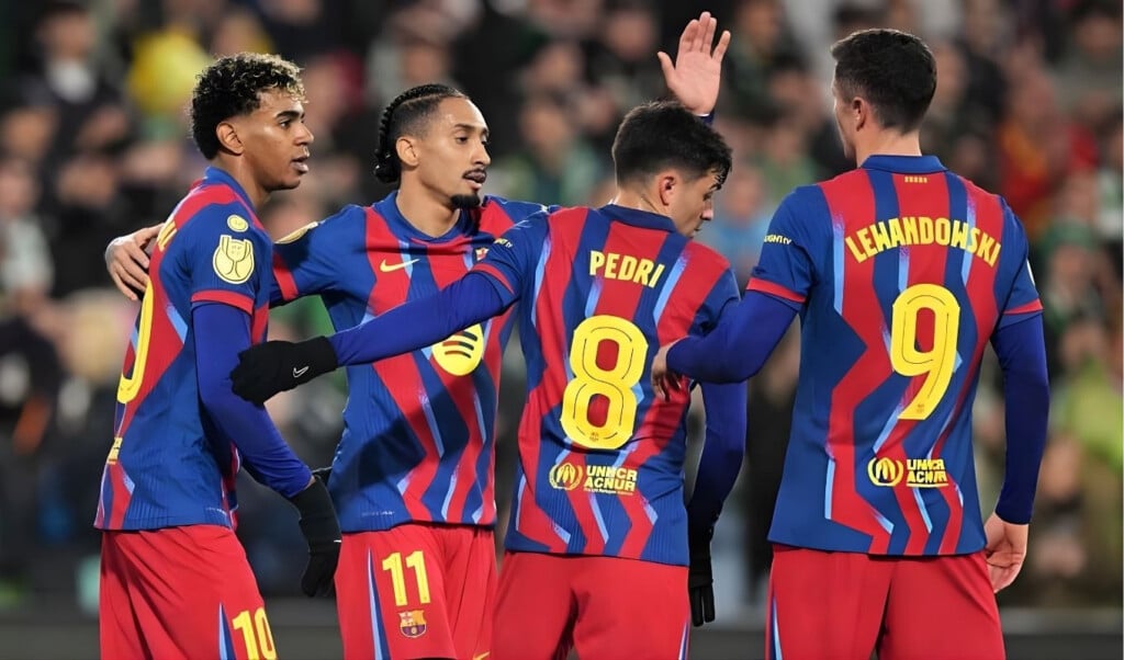 barcelona reaches quarter finals through hard work Barcelona reaches quarter-finals through hard work
