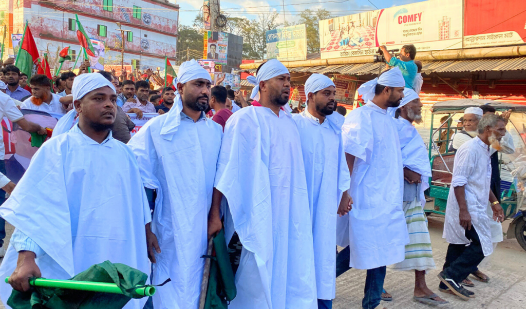 bnp candidates demand change in nominee with coffin clothes protest BNP Candidates Demand Change in Nominee with Coffin Clothes Protest