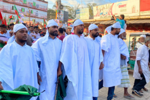 BNP Candidates Demand Change in Nominee with Coffin Clothes Protest