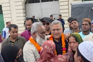 BNP MP Welcomes Freed Awami League Leader with Flowers