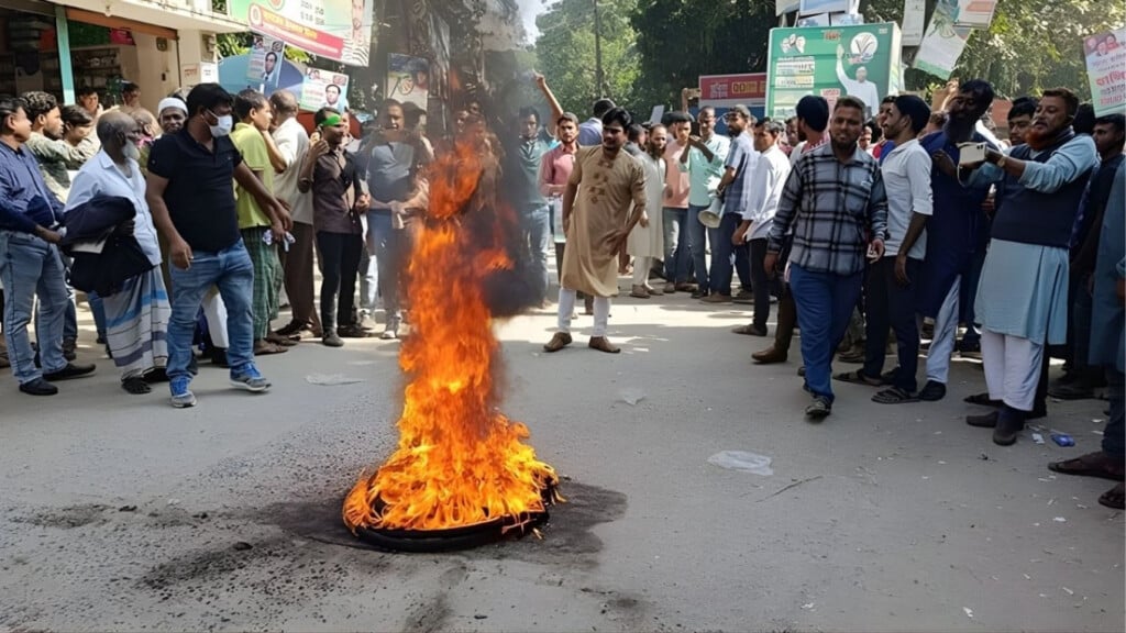 bnp supporters block roads in demanding candidate change BNP Supporters Block Roads in Demanding Candidate Change