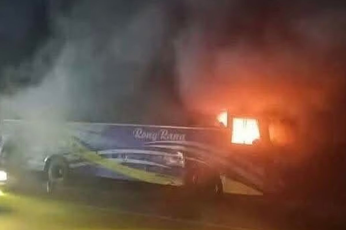 Bus Set on Fire on Feni Highway, Attempts to Block Two Locations