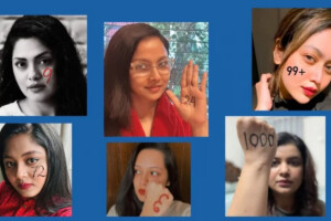 Celebrities protest by posting photos with numbers written on their hands and cheeks