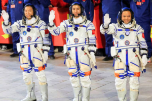 China sends youngest astronaut, mice to space station