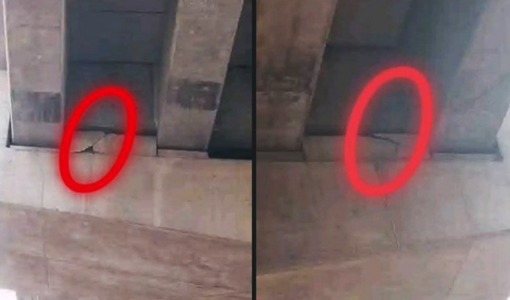 cracks appear on panchabati muktarpur flyover pillars earthquake suspected Cracks Appear on Panchabati-Muktarpur Flyover Pillars, Earthquake Suspected
