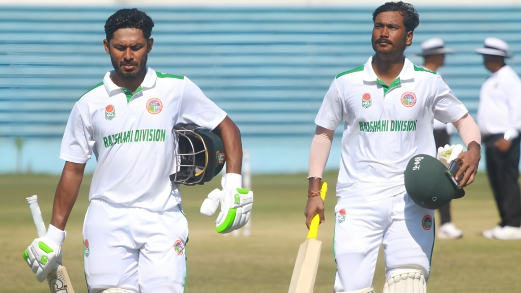 dramatic draw in rajshahi dhaka clash tanjid and pritom shine with centuries Dramatic Draw in Rajshahi-Dhaka Clash; Tanjid and Pritom Shine with Centuries