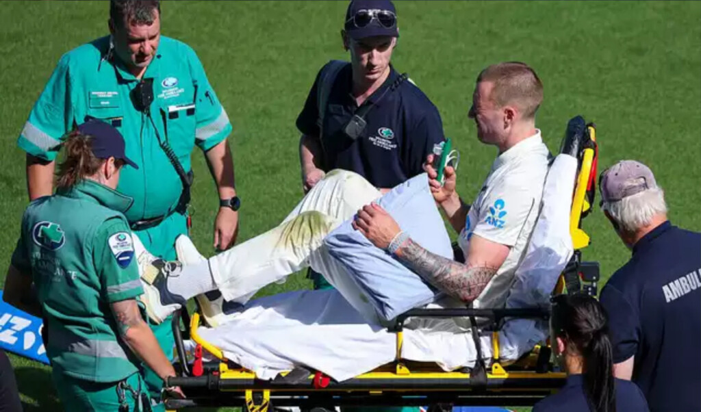 dramatic stretcher exit at basin reserve Dramatic Stretcher Exit at Basin Reserve