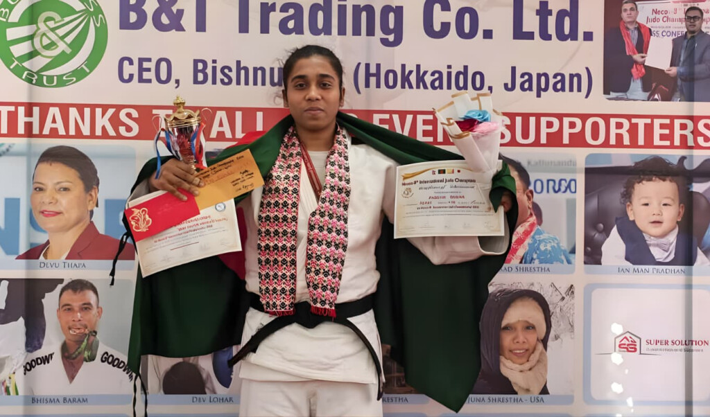 fabiha crowned best player at nepal judo championship Fabiha Crowned Best Player at Nepal Judo Championship