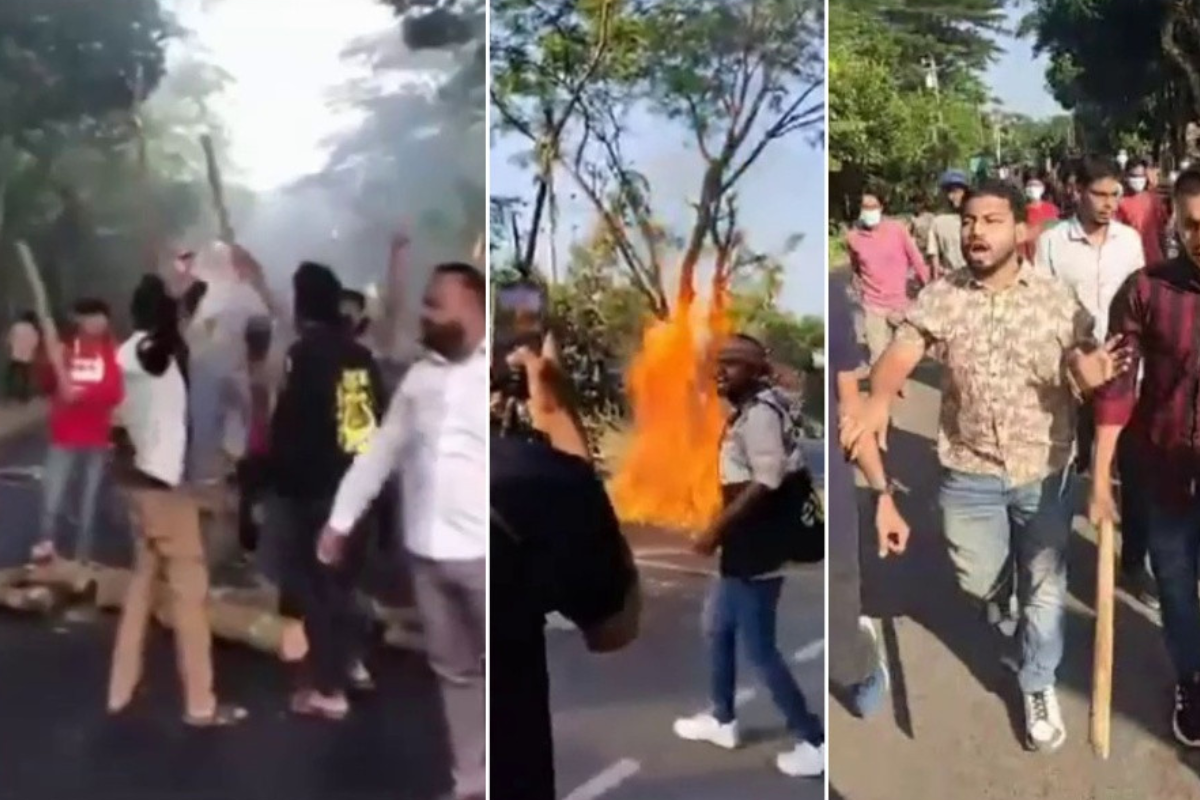 Fire on the Road in Tungipara, Protests by Chhatra League and Juba League on the Dhaka–Khulna Highway