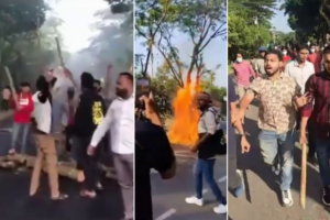 Fire on the Road in Tungipara, Protests by Chhatra League and Juba League on the Dhaka–Khulna Highway