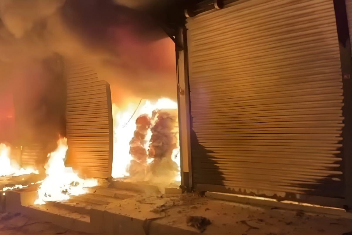 Fire Ravages Jute Warehouse in Gazipur