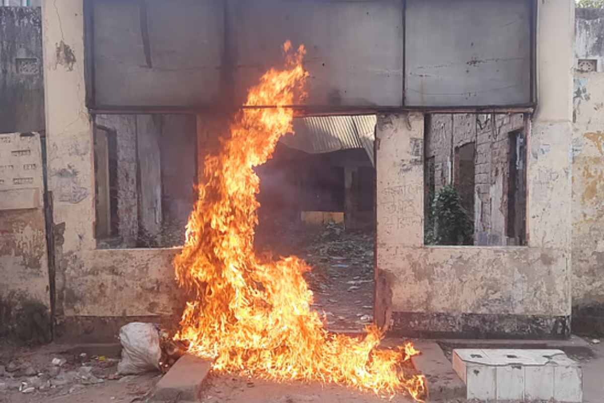 Flag Raised, Then Fire at Habiganj Awami League Office