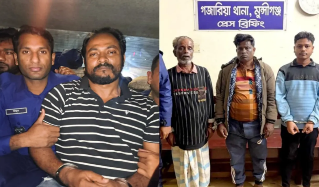 four arrested in munshiganj including notorious gangster lalu Four Arrested in Munshiganj Including Notorious Gangster Lalu