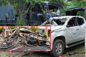 Four Police Vehicles Vandalised, Eleven Motorcycles Set Ablaze in Bhanga