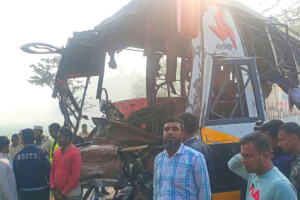 Head-On Collision Between Two Buses in Pabna Claims Two Lives