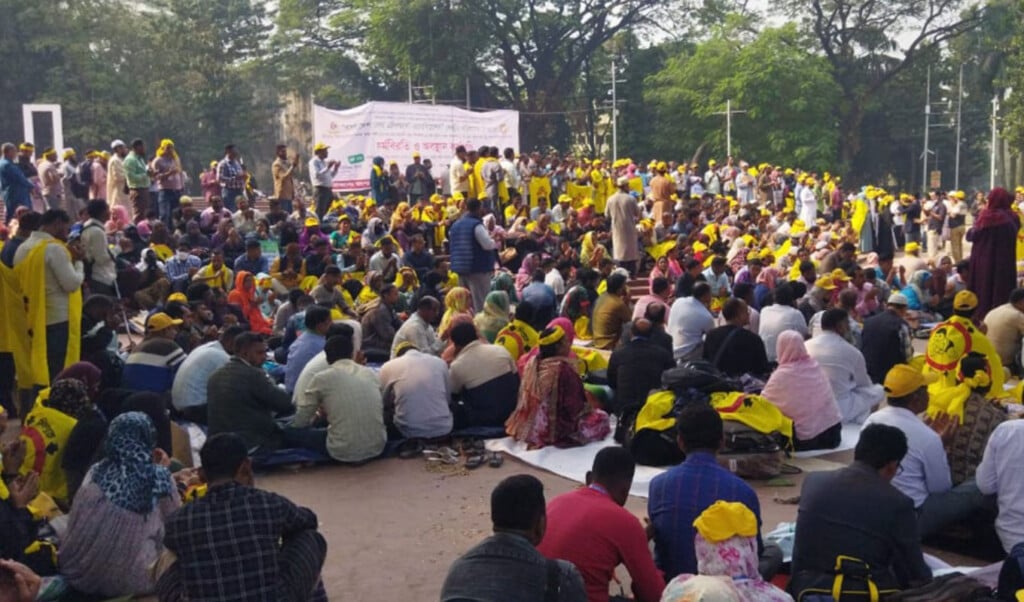 health assistants stage sit in at shaheed minar for six point demands Health Assistants Stage Sit-in at Shaheed Minar for Six-Point Demands