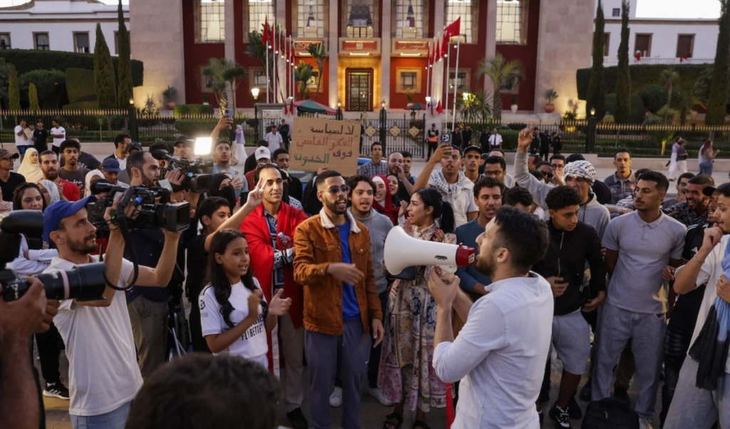 hundreds of moroccans protest for ninth consecutive night Hundreds of Moroccans Protest for Ninth Consecutive Night