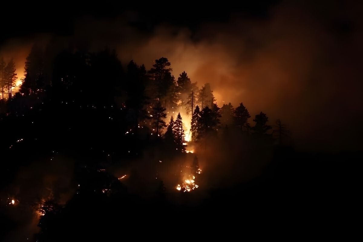 India scorched by fire, alert remains in place