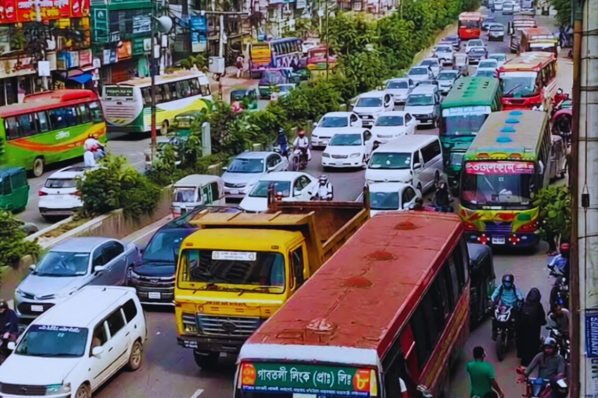 Intense Traffic Jam Hits Dhaka Morning