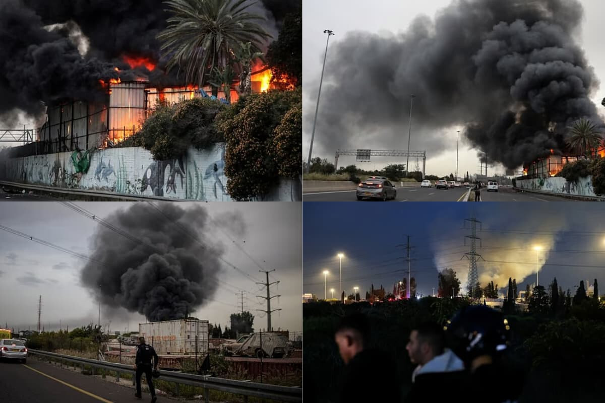Iranian Missiles Ignite Fires Across Central Israel