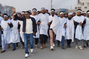 Jhenaidah BNP Factions Protest Against Gono Odhikar Candidate