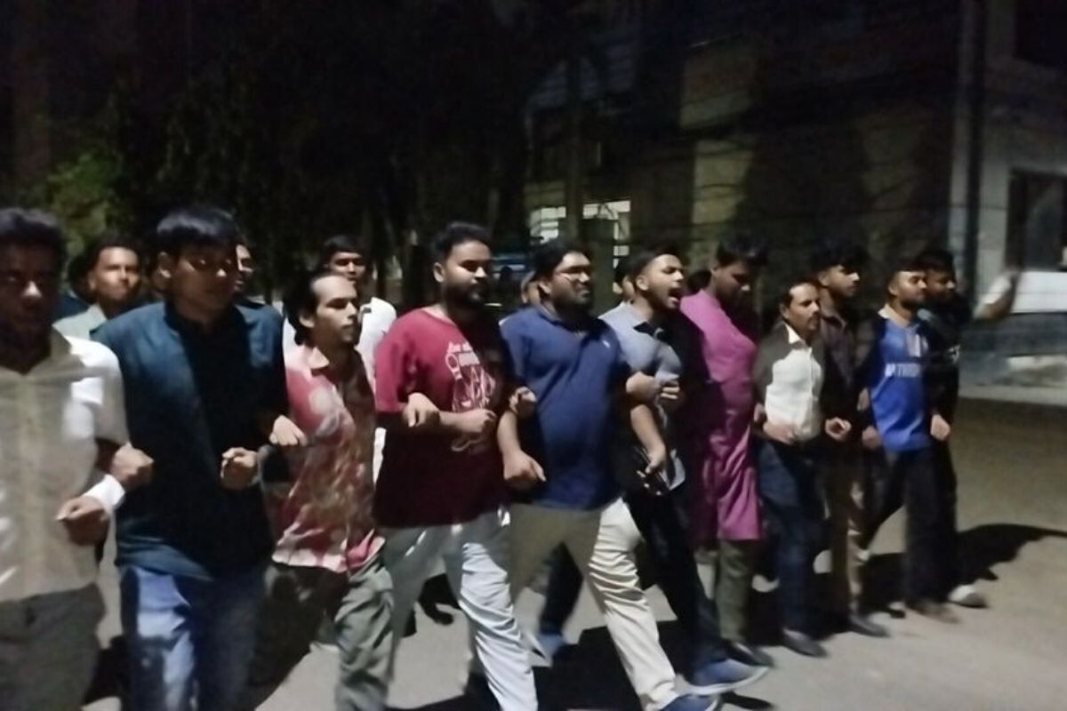 JNU Students Protest at Midnight Over Sexual Harassment of Female Student