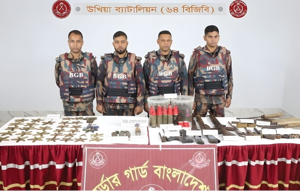 Large Cache of Weapons Seized from Teknaf Hills by BGB