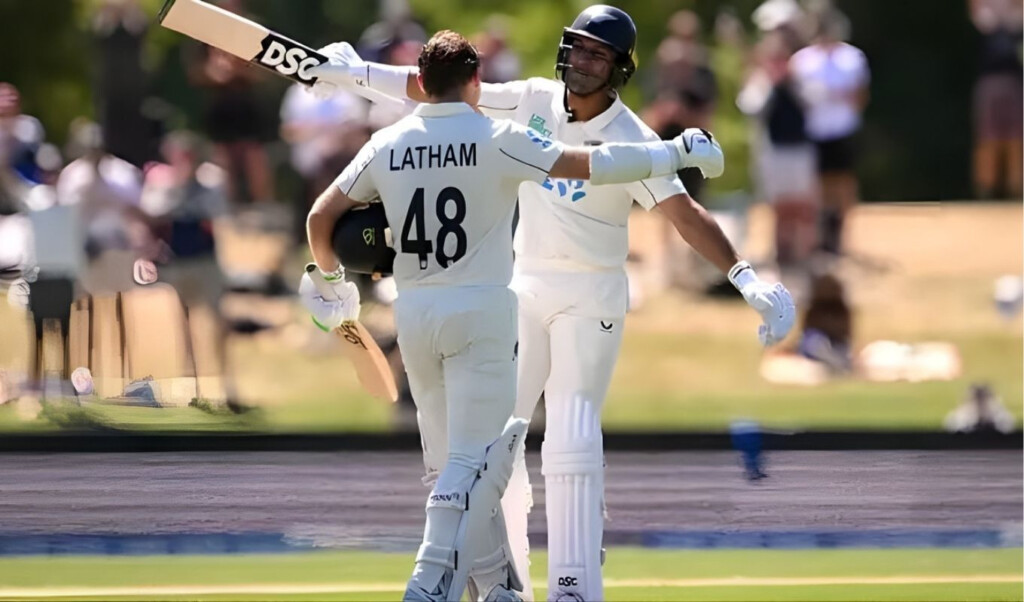 latham and ravindras partnership demolishes west indies Latham and Ravindra’s Partnership Demolishes West Indies