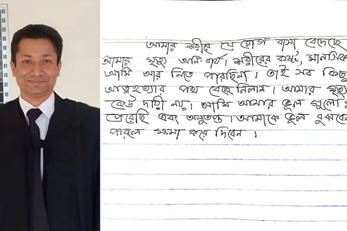 Lawyer Found Dead in Jhalokathi, Note Recovered